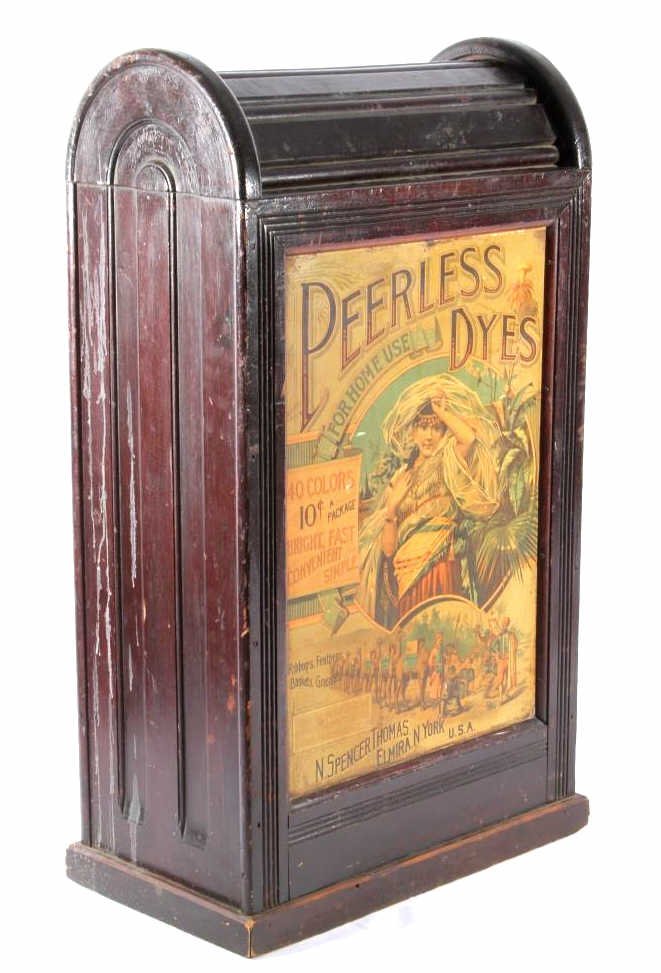 Peerless Dyes Cabinet w/ Tin Front Extremely RARE (1 of 10)