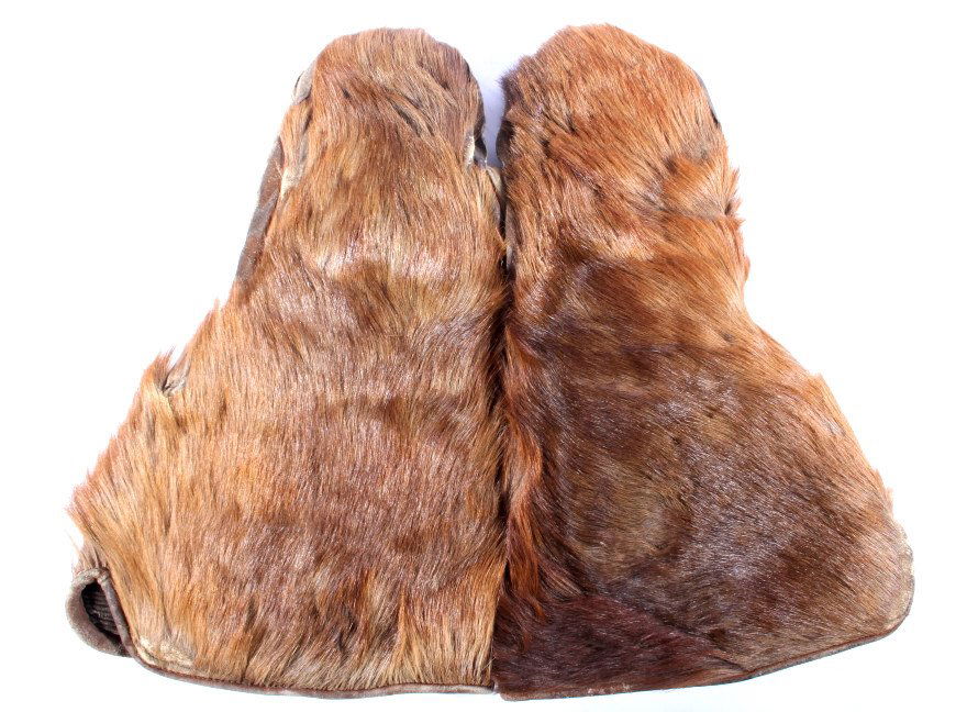 Montana Cowboy Steer Hide Gauntlet Gloves c. 1900 (1 of 8)