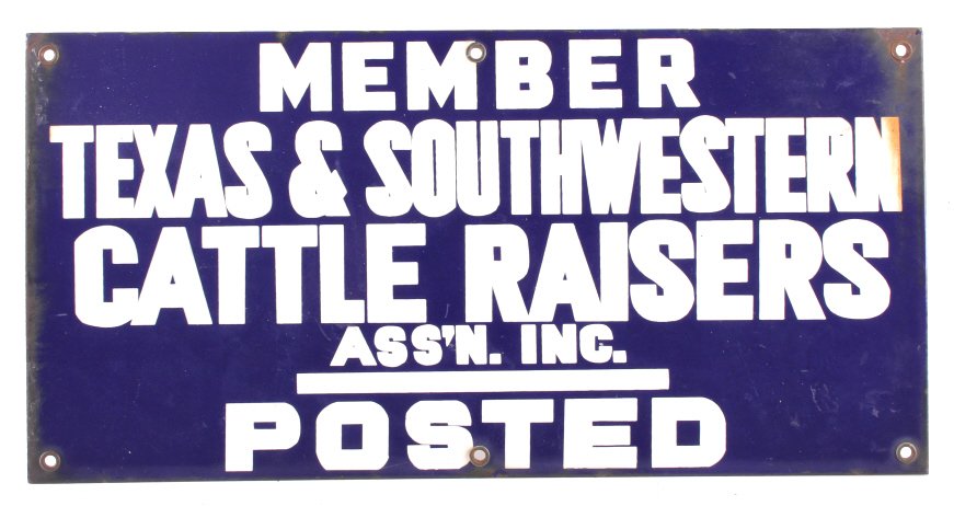 Texas & Southwestern Cattle Raisers Porcelain Sign (1 of 9)
