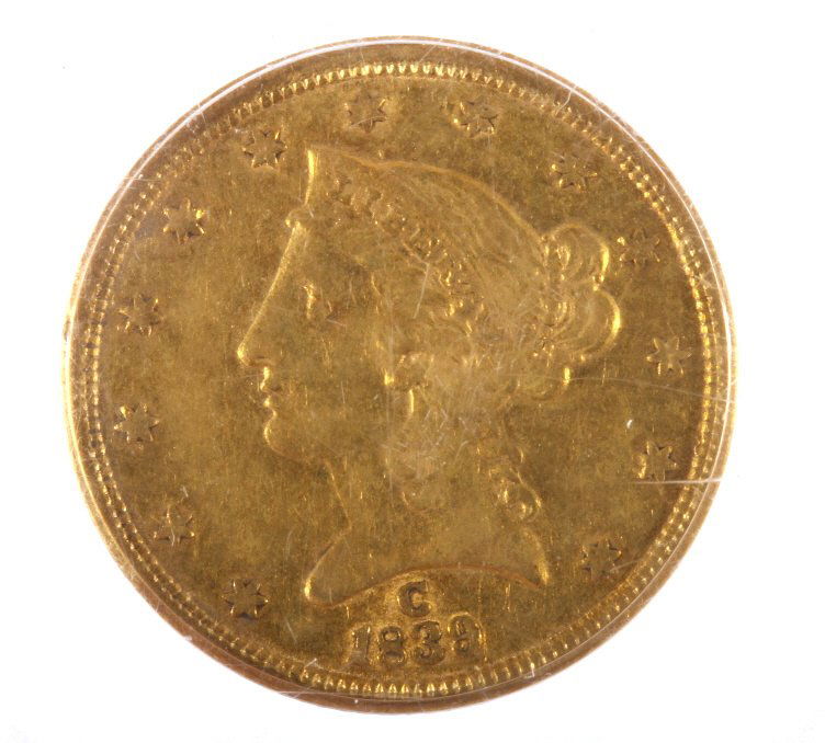 1839 C Liberty Five Dollar Gold Coin Very Fine 5