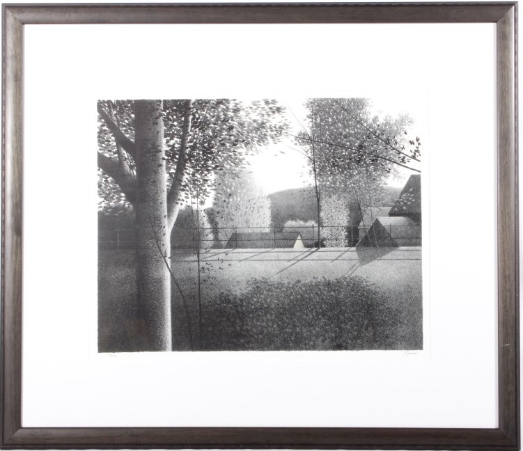 The Edge by Robert Kipniss Lithograph 1974: This is an original limited edition quality lithograph by Robert Kipniss titled, â€œThe Edgeâ€ circa 1974. Hand signed in graphite and numbered 22/90. Kipniss is an accomplished artist and prin