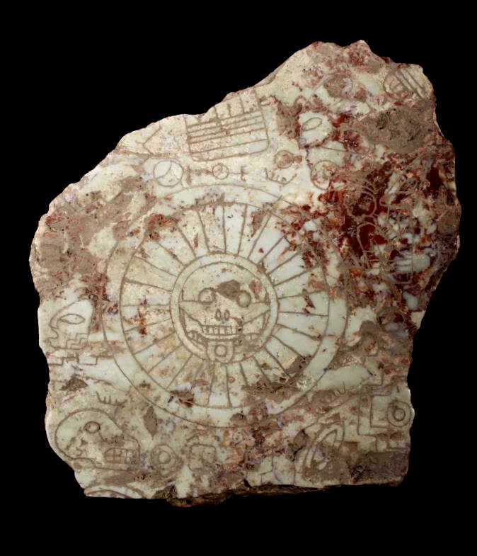 Pre-Columbian Central American Jadeite Plaque: The lot features an early Pre-Columbian Central American Jadeite plaque or temple wall carving. The piece shows various Mayan or Olmec carved symbols on a rich solid jadeite green plaque. The piece sh