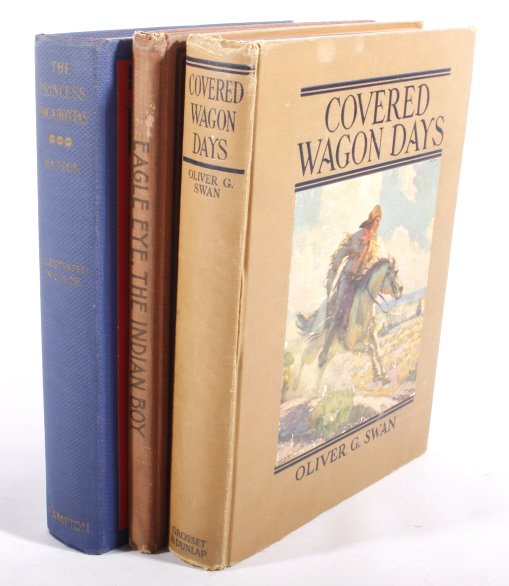 Collection Of Antique Western and Native Books: This lot contains three 1st Edition Native American and Western books. All of the book are in great condition for their age, with small amounts of wear to the edges. The books are "The Princess Pocaho