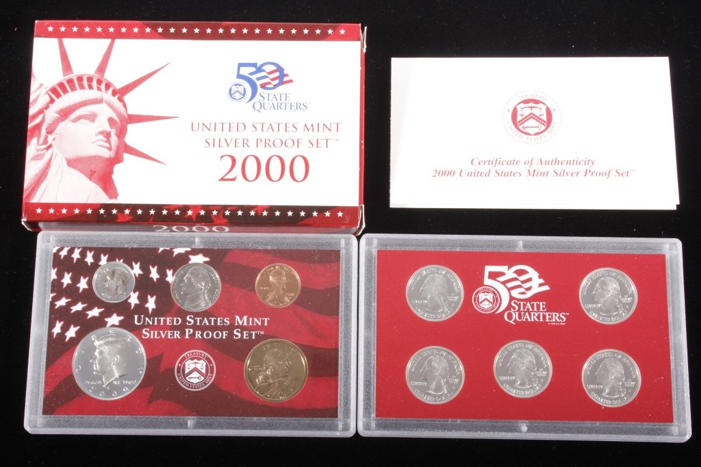 2000-S US Mint Silver Proof Set (10 Coins) (1 of 8)