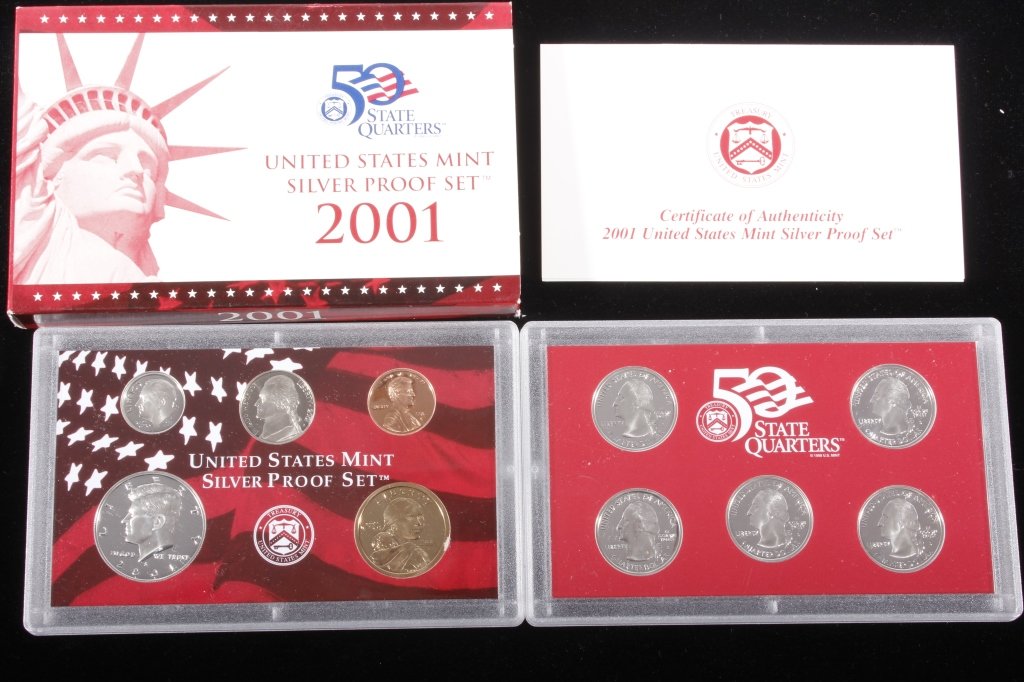2001-S US Mint Silver Proof Set (10 Coins) (1 of 8)