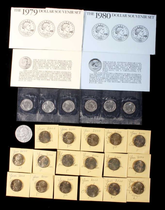 Collection of 24 Dollars: S.B. Anthony, Sacagawea (1 of 9)