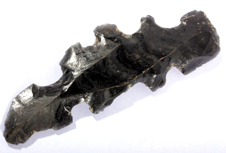 Pre-Columbian Mayan Eccentric Obsidian 800-200BC: This is an exceptional authentic Pre-Columbian Mayan Obsidian Eccentric Hafted artifact from Belize circa 800 B.C. - 200 B.C. The piece comes with a Certificate of Authenticity from Bennett's Artifact