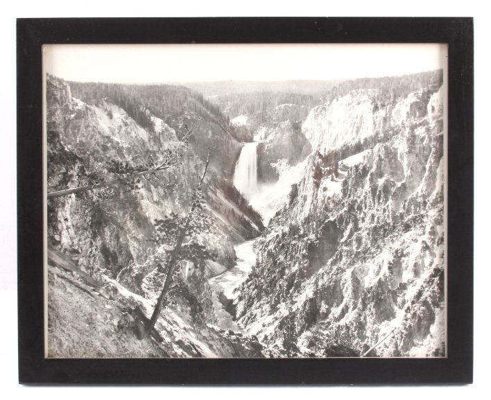 Original Haynes Yellowstone Park Photograph: This is an original Haynes Yellowstone National Park photograph from the early 1900's. This is a large format photo of the Lower Falls in the Grand Canyon of the Yellowstone. The photo was taken from