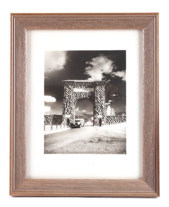 Original Haynes Yellowstone Park Photograph: This is an original Haynes Yellowstone National Park photograph from the early 1900's. This large format photo shows the iconic Roosevelt Arch which marks the North Entrance to Yellowstone located at 