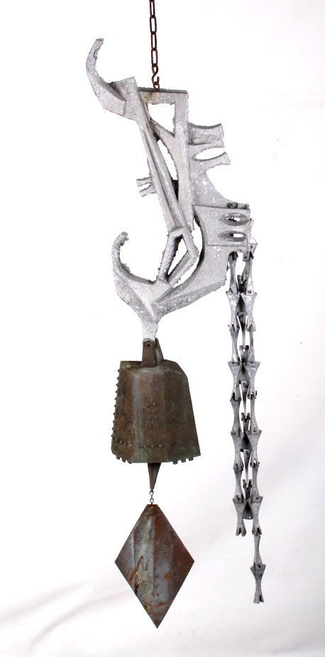 Paolo Soleri Bronze Bell Sculpture: This is an original bronze bell sculpture by Paolo Soleri. Soleri was an accomplished Italian architect and designer whose works have received numerous awards and well deserved accolades. A fellowship