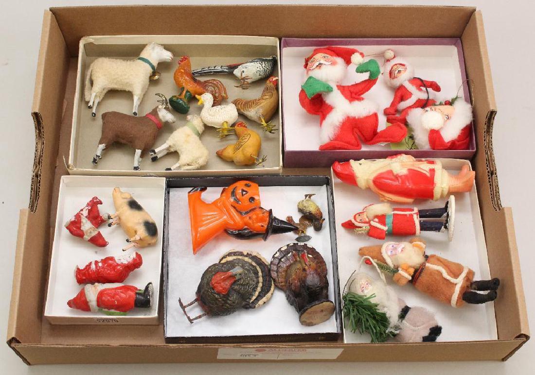 LOT OF HOLIDAY & PAPIER MACHE ANIMALS: ANTIQUE, (1 of 4)