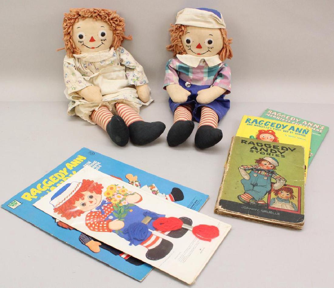 LOT OF VINTAGE RAGGEDY ANN/ANDY: PAIR OF GEORGENE DOLLS; (1 of 4)