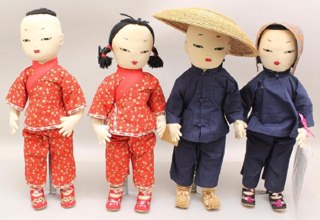 LOT OF (4) 19" ALL ORIGINAL CLOTH ADA LUM CHINESE (1 of 5)