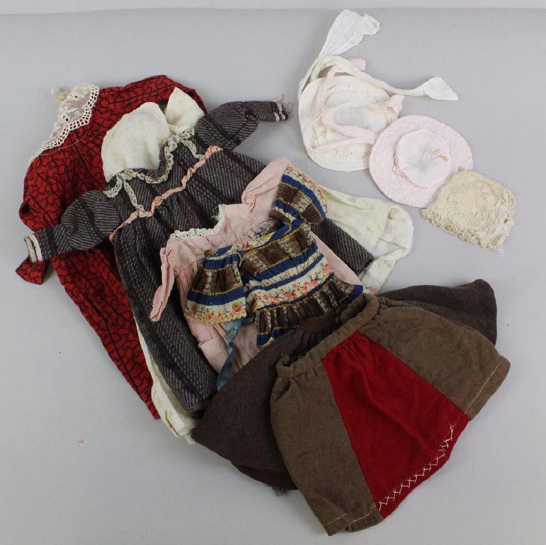 LOT OF ANTIQUE DOLL CLOTHING, HATS. (1 of 4)