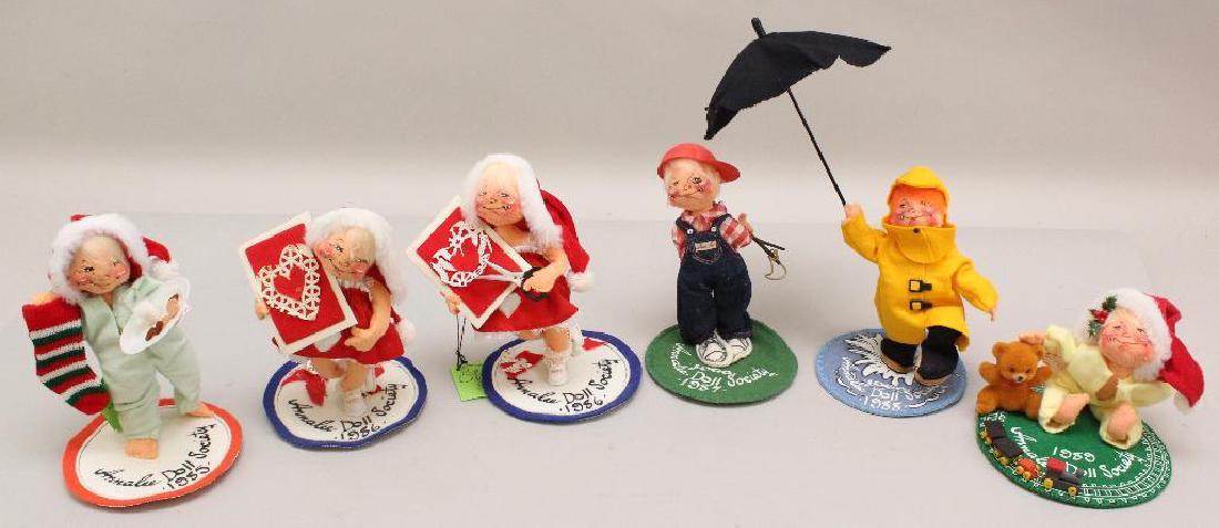 LOT OF (6) ANNALEE DOLL SOCIETY FIGURES - 1980's. (1 of 2)