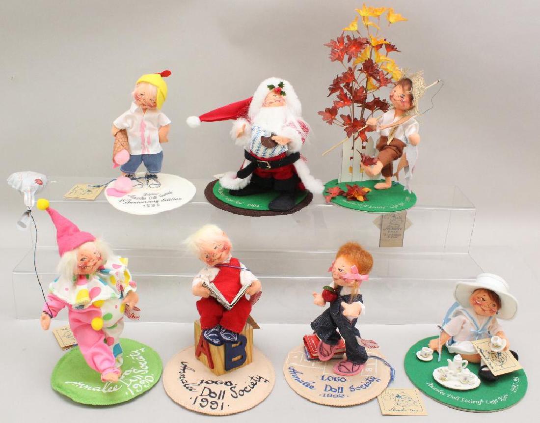 LOT OF (7) ANNALEE DOLL SOCIETY FIGURES - 1990's. (1 of 1)
