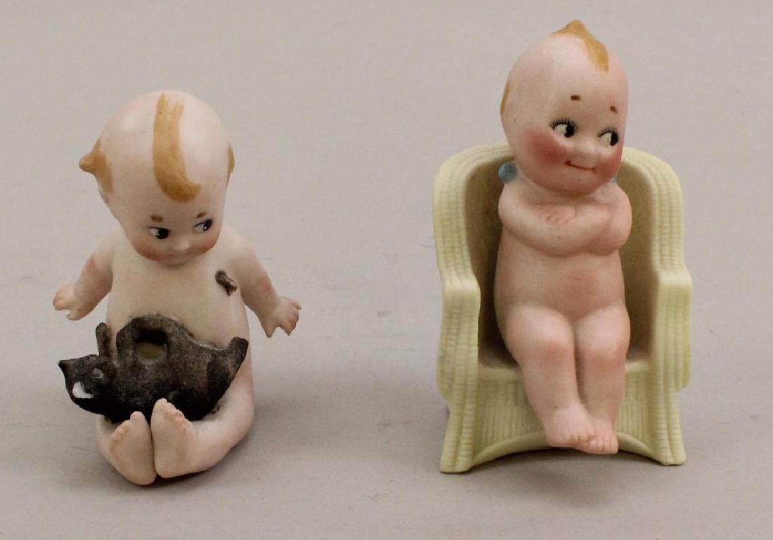 PAIR OF GERMAN ALL BISQUE KEWPIE-TYPE ACTION FIGURINES. (1 of 2)