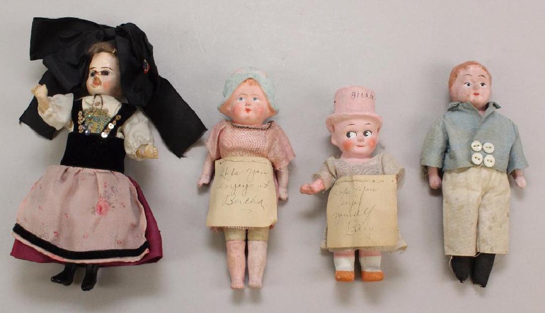 LOT OF (4) ANTIQUE PAPIER MACHE DOLLS. (1 of 5)