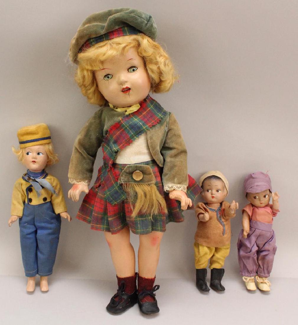 LOT OF (4) ALL ORIGINAL COMPOSITION DOLLS, (1 of 2)
