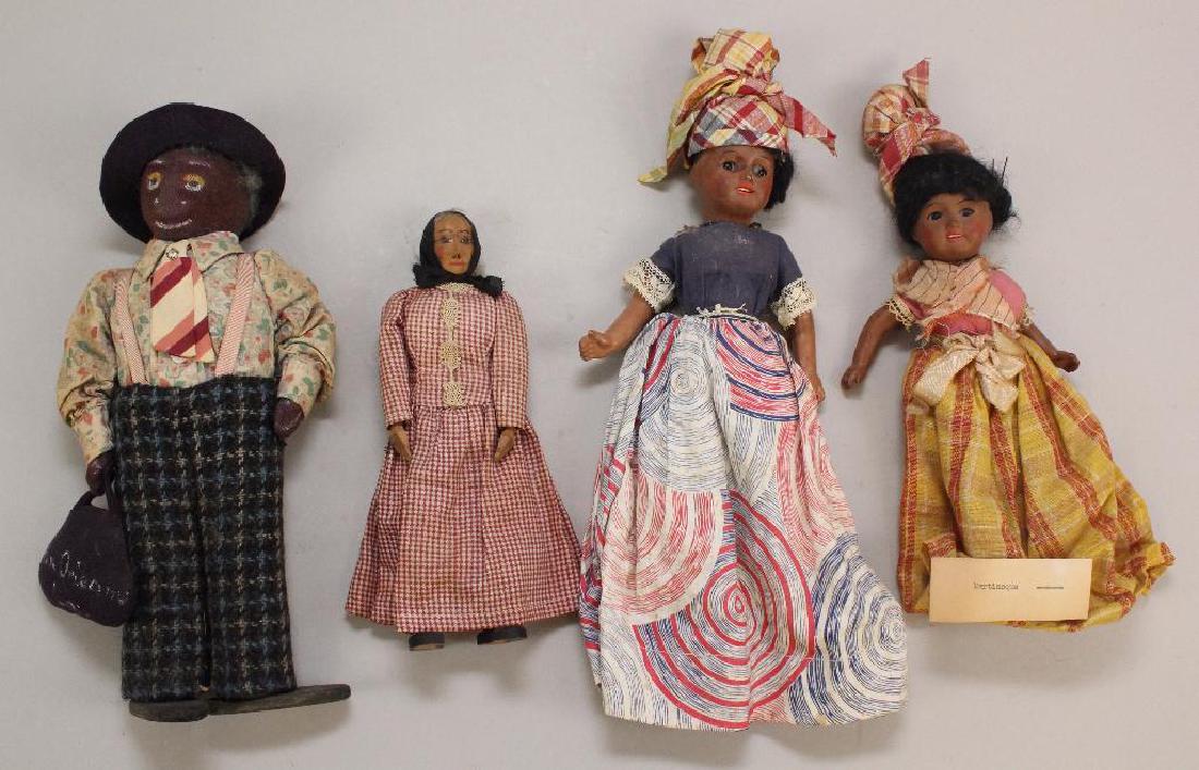 LOT OF (4) ANTIQUE & VINTAGE DOLLS: BISQUE, CLOTH, (1 of 5)