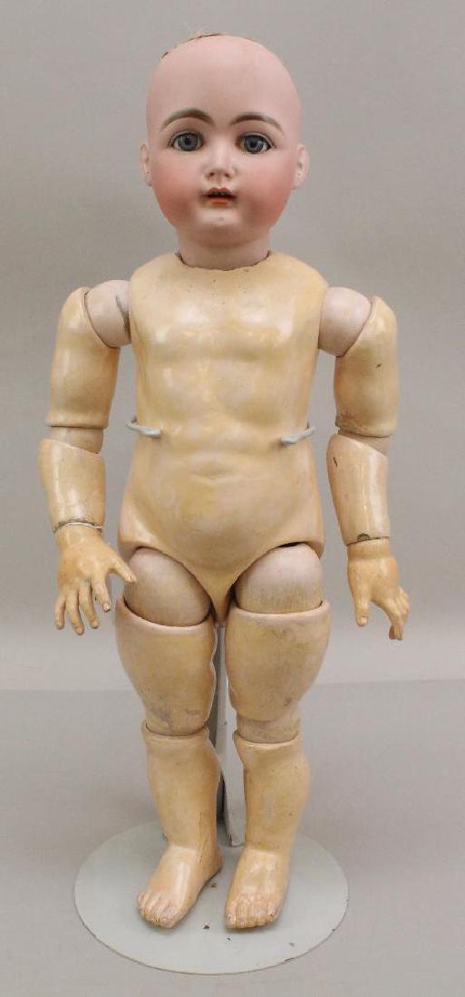 23" UNMARKED ANTIQUE BISQUE HEAD DOLL WITH 8-BALL (1 of 3)