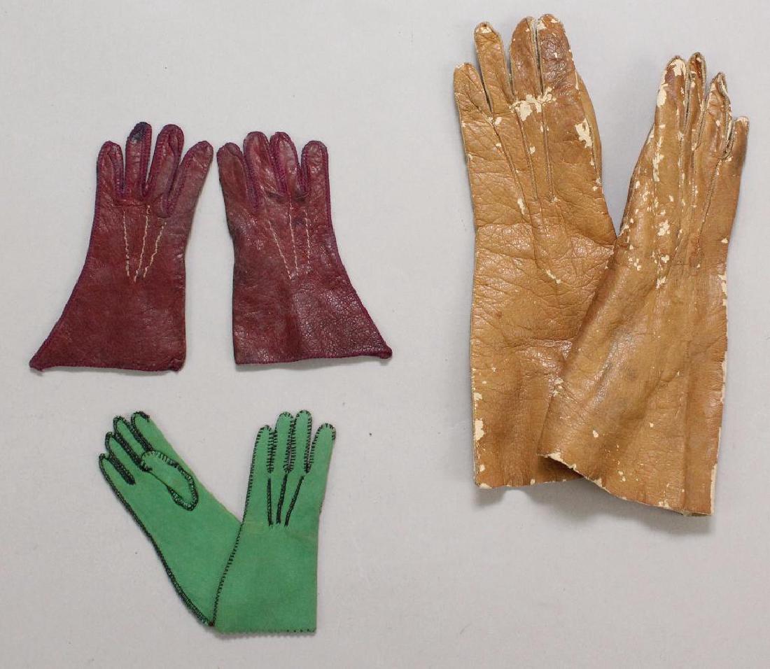 BODY PARTS & SUPPLIES: (3) PRS. OF ANTIQUE LEATHER DOLL (1 of 2)