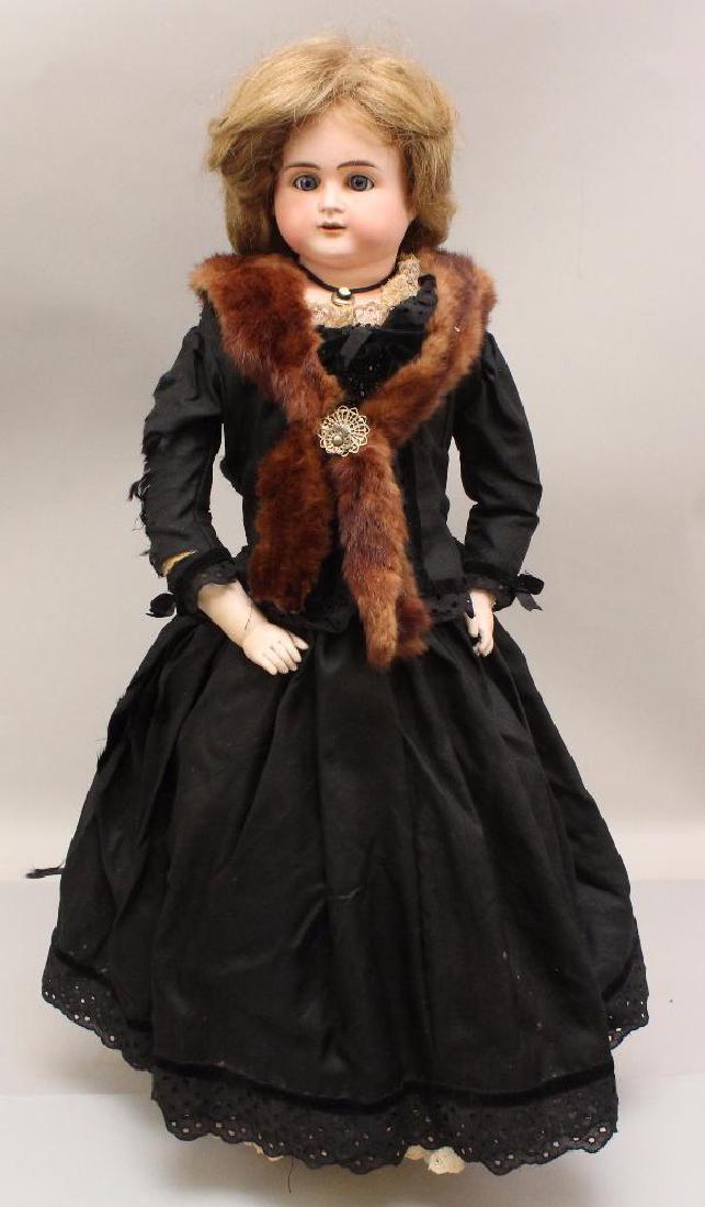 24 1/2"  10 (MARK UNDER LEATHER) ANTIQUE BISQUE TURNED (1 of 4)