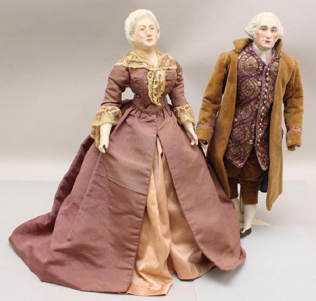 PAIR OF DOLLS: GEORGE & MARTHA WASHINGTON CREATED BY (1 of 4)