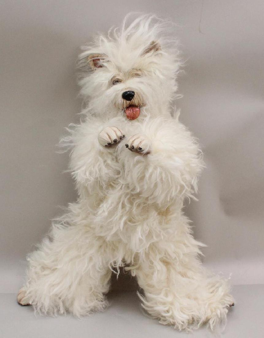 21" WHITE FUR DOG MARKED 2,000 WENDY CRAWFORD & BARBARA (1 of 5)