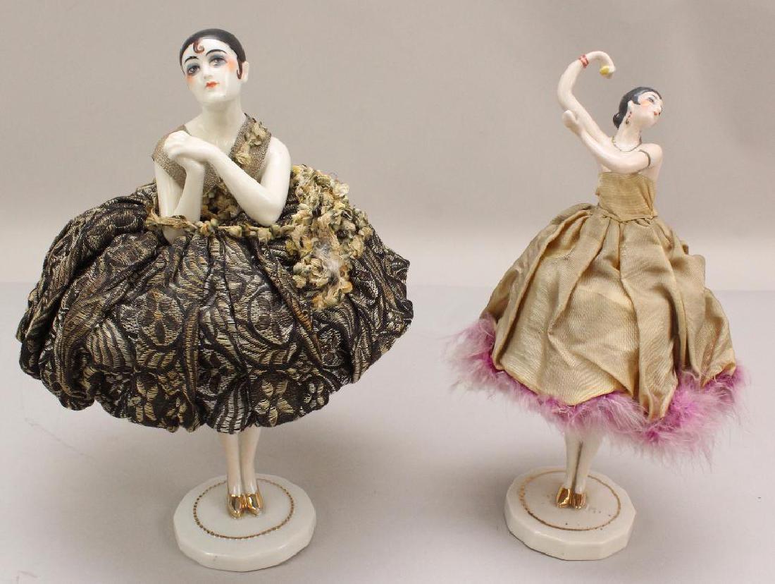 PAIR IF ALL ORIGINAL CHINA HALF DOLLS WITH MATCHING (1 of 6)