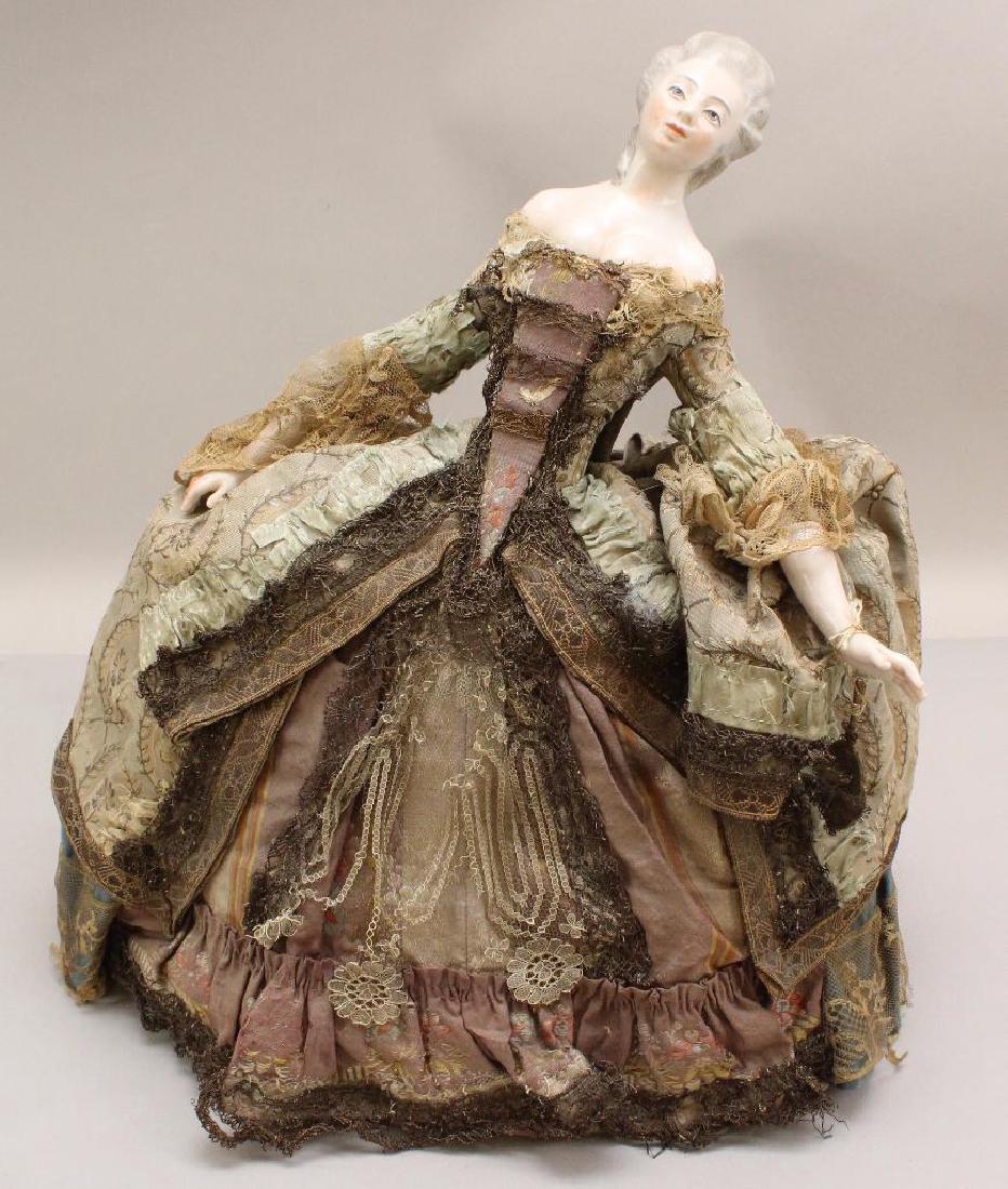 16 1/2" ALL ORIGINAL CHINA HALF DOLL. (1 of 5)