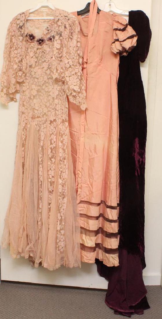 LOT OF (3) VINTAGE LADIES' LONG GOWNS. (1 of 6)