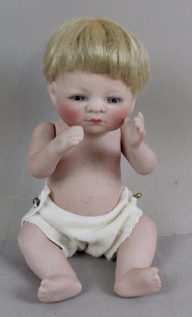 6"  76/16 ANTIQUE ALL BISQUE BYELO  DOLL WITH TODDLER (1 of 5)
