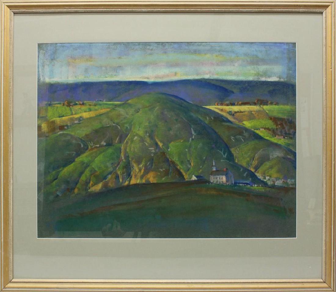 Arthur Meltzer (1893-1989, Pennsylvania, Minnesota): Pastel on paper. Authenticated on reverse of pastel, by Davis Meltzer (son of Arthur Meltzer). 18.5"h x 24"w 