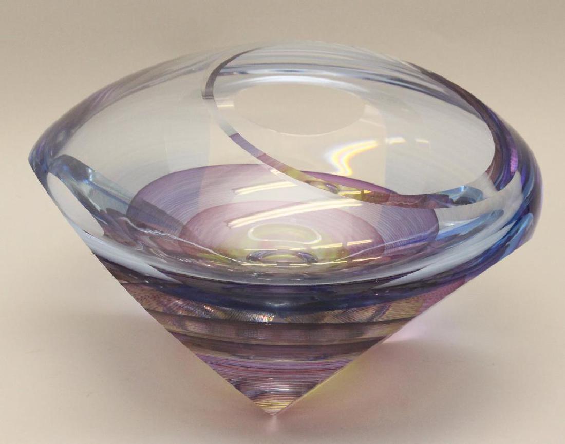 Michael David and Kit Karbler Art Glass Vessel: No. 28928, signed by both artists on underside, 6.5"h x 11"w.