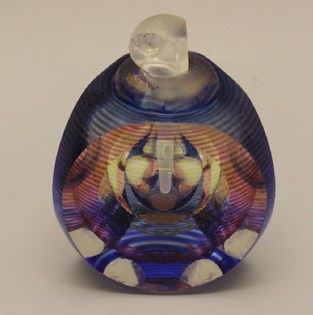Michael David and Kit Karbler Art Glass Perfume Bottle: NO. 29024, signed by both artists on underside, 4"h.