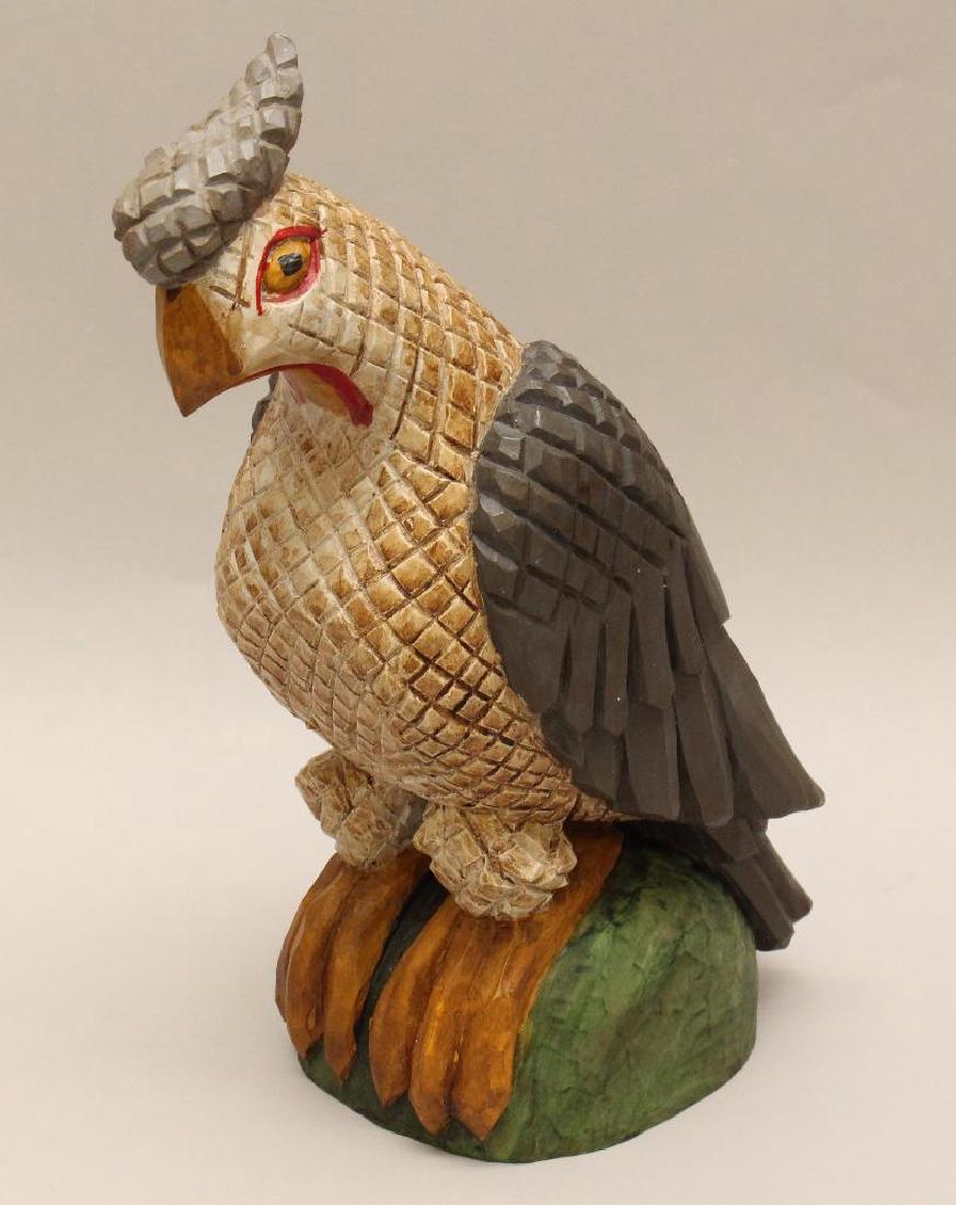 Russel Holtzman, The Merry Whittler: Painted and carved rooster, stamped "R" and inscribed on underside, 11"h.