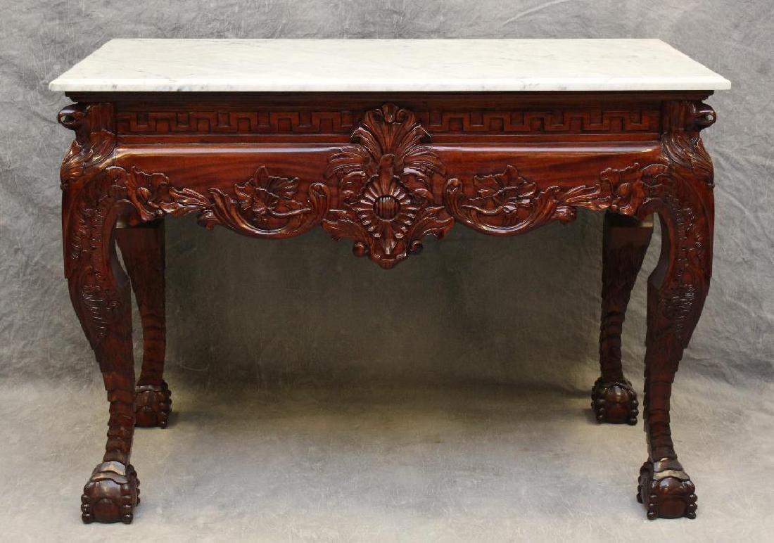Ornate Carved Mahogany Hall Table (1 of 7)