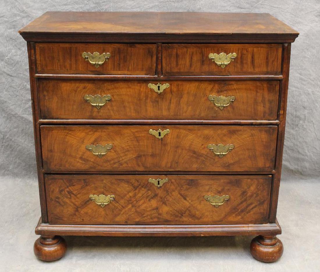 Georgian Walnut Chest of Drawers (1 of 5)
