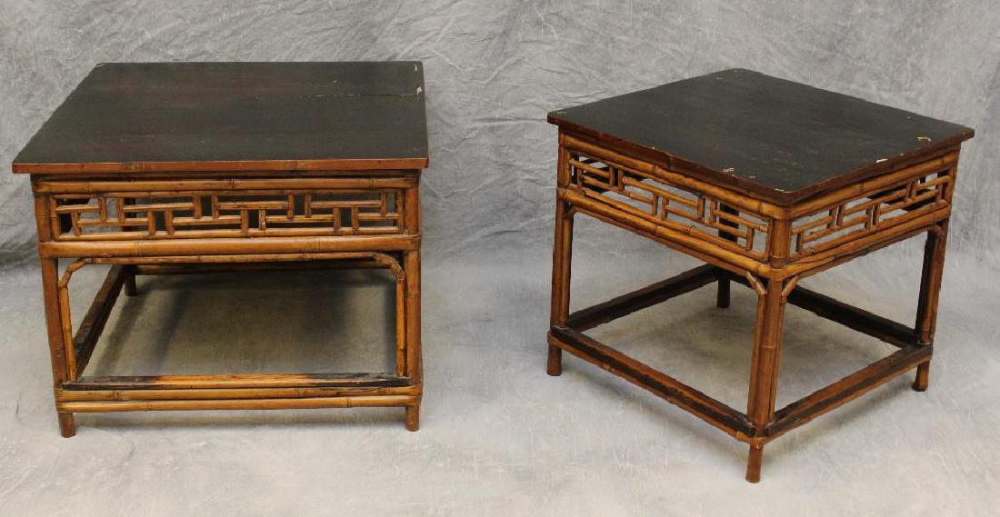 Set of (2) Asian Bamboo Low Tables (1 of 6)