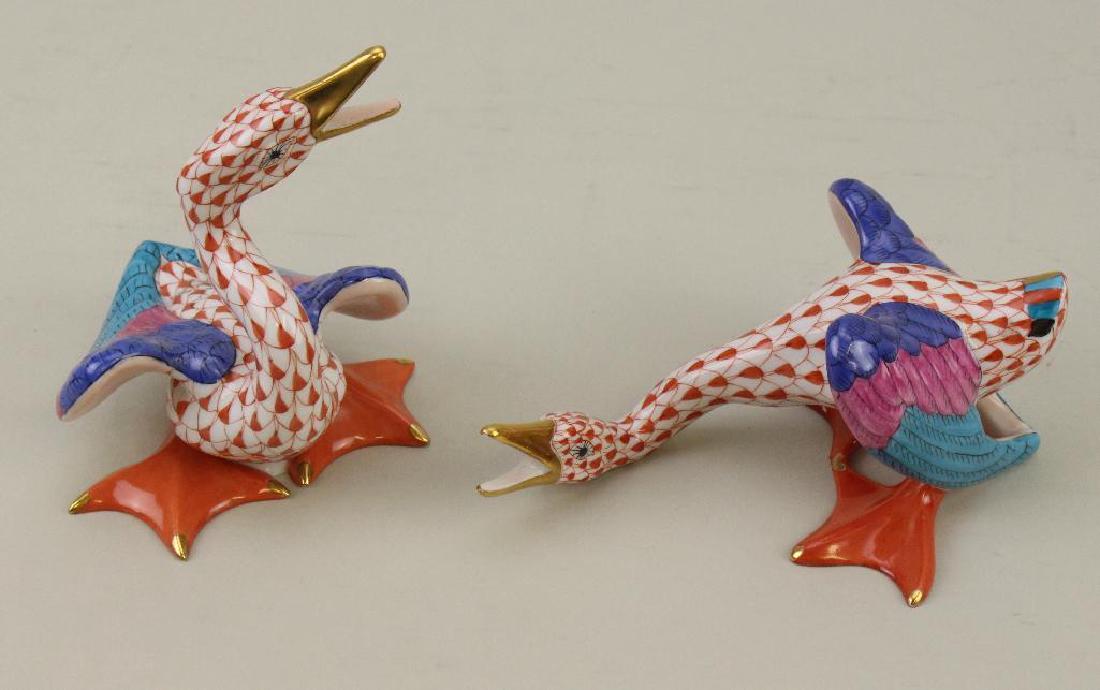 (2) Pair of Herend Porcelain Geese (1 of 4)