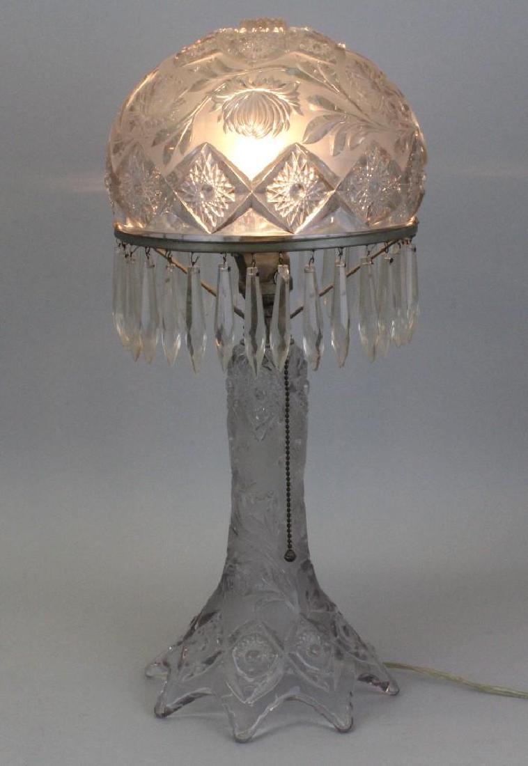 Victorian Pressed Glass Table Lamp (1 of 6)