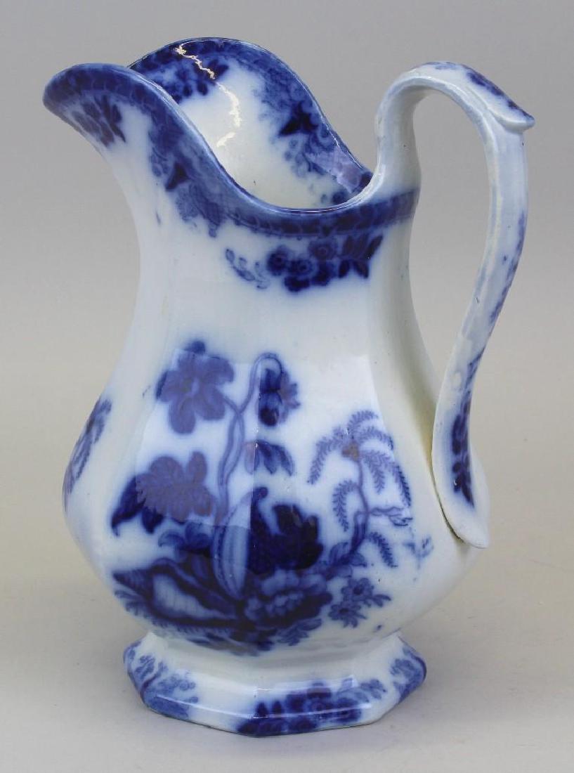 Flow Blue Pitcher with Floral Motif (1 of 6)