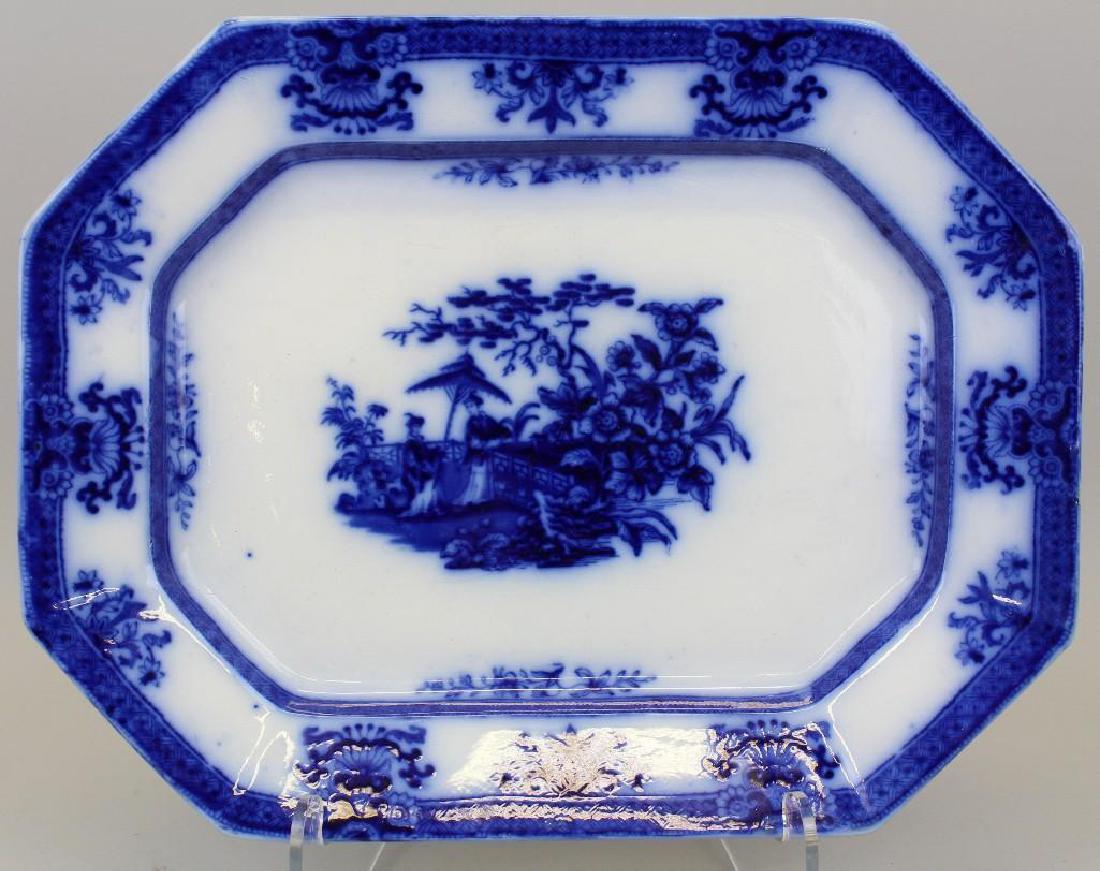 Flow Blue Davenport "Amoy" Platter (1 of 3)