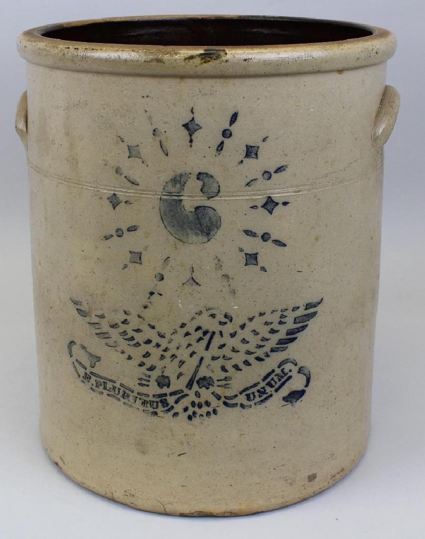 Stoneware Crock with Eagle Decoration (1 of 6)
