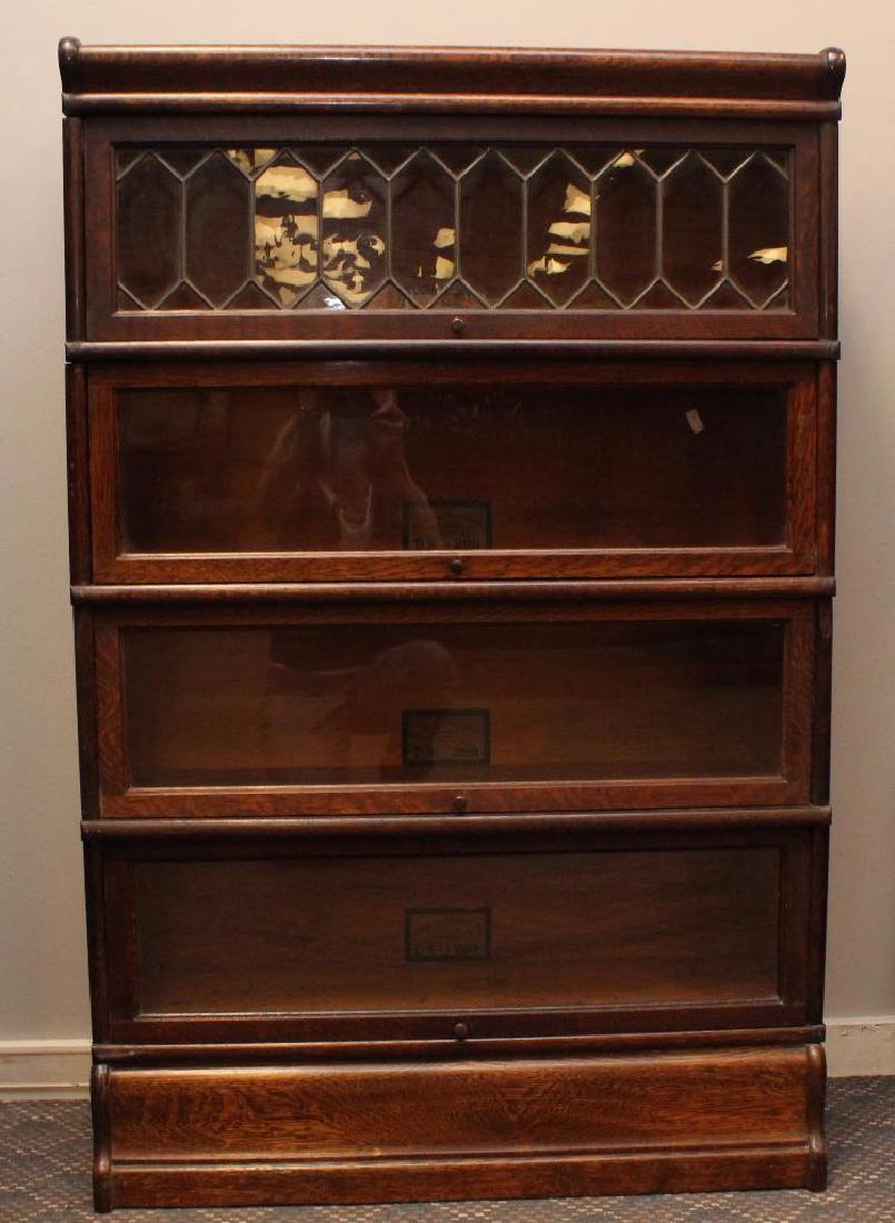 Barrister bookcase leaded glass top (1 of 7)