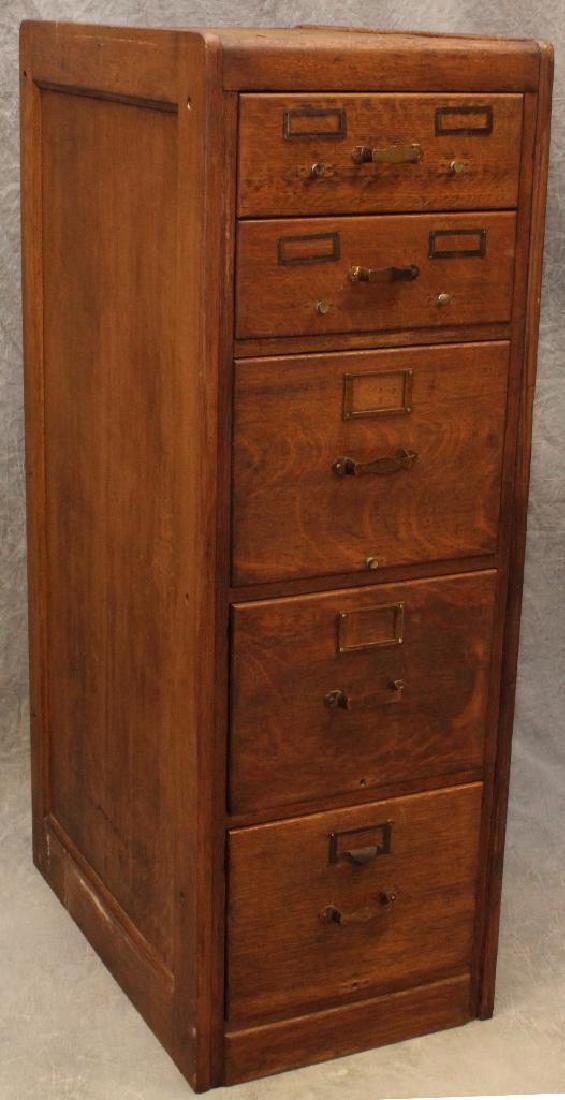 Oak five drawer letter/index File (1 of 9)