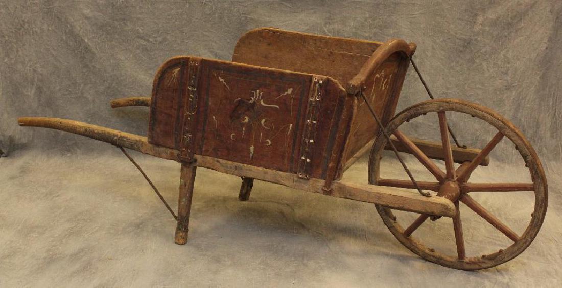 Paint Decorated Wooden Wheelbarrow (1 of 8)
