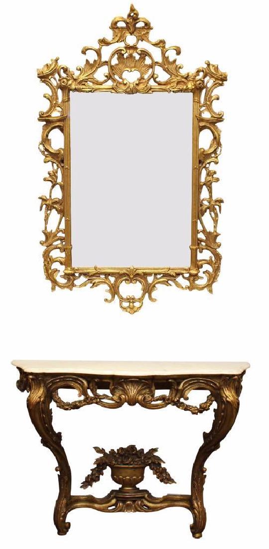 Louis XV Style Complimenting Giltwood Console Table and (1 of 8)