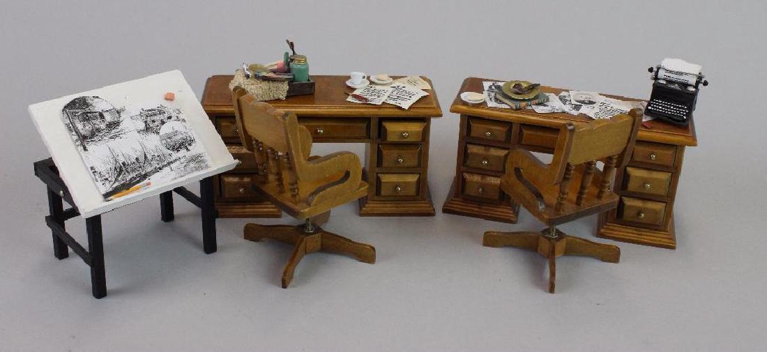 Desk, Typewriter, Drawing Desk, Paint Box and Chairs (1 of 6)